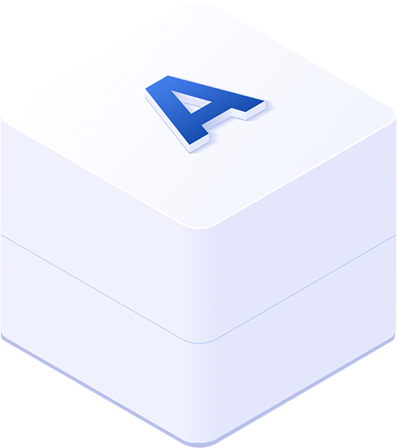 Eine 3D-Illustration eines weißen Würfels mit einem blauen "A"-Symbol auf der Oberseite, daneben der Text "Anerkannte technischer Fachberater"